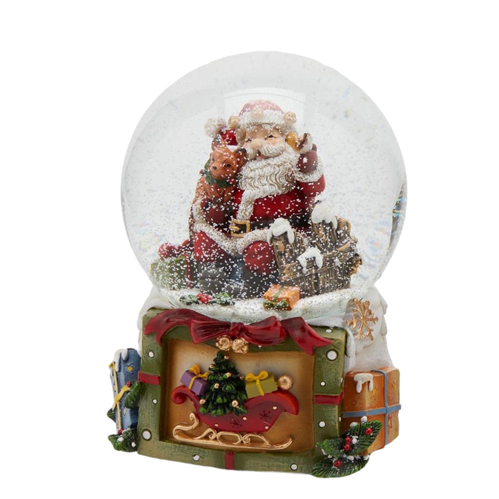 Sfera di cristallo natalizia con Babbo Natale decorazione per interno ad acqua da 10 cm - 2