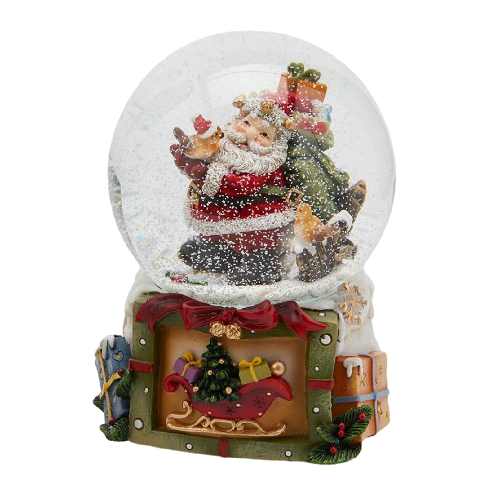 Sfera di cristallo natalizia con Babbo Natale decorazione per interno ad acqua da 10 cm - 3