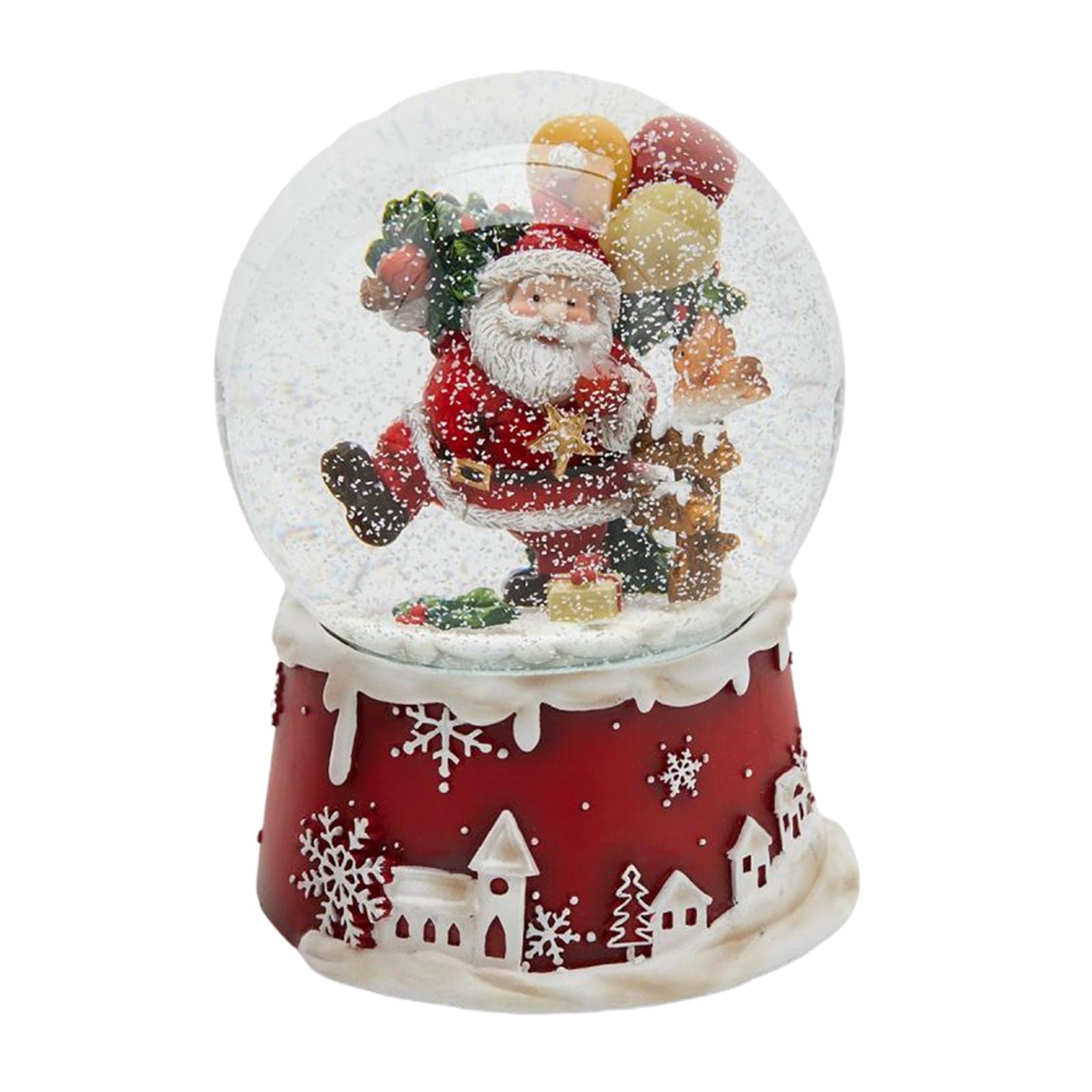 Sfera di cristallo natalizia con Babbo Natale decorazione per interno ad acqua da 10 cm - 3