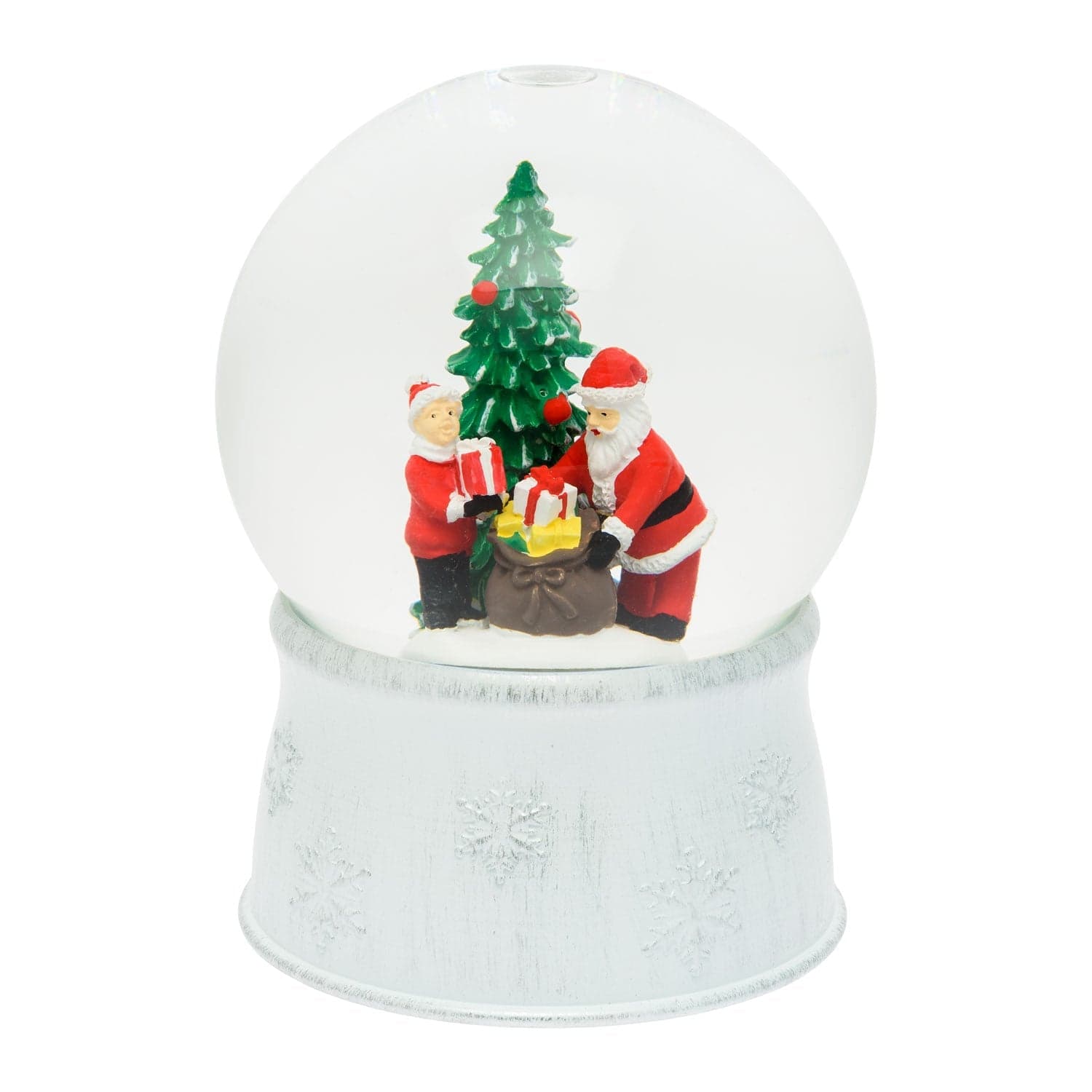 Sfera in vetro palla di neve decorata luminosa con led a luce bianco caldo ø13cm - 11
