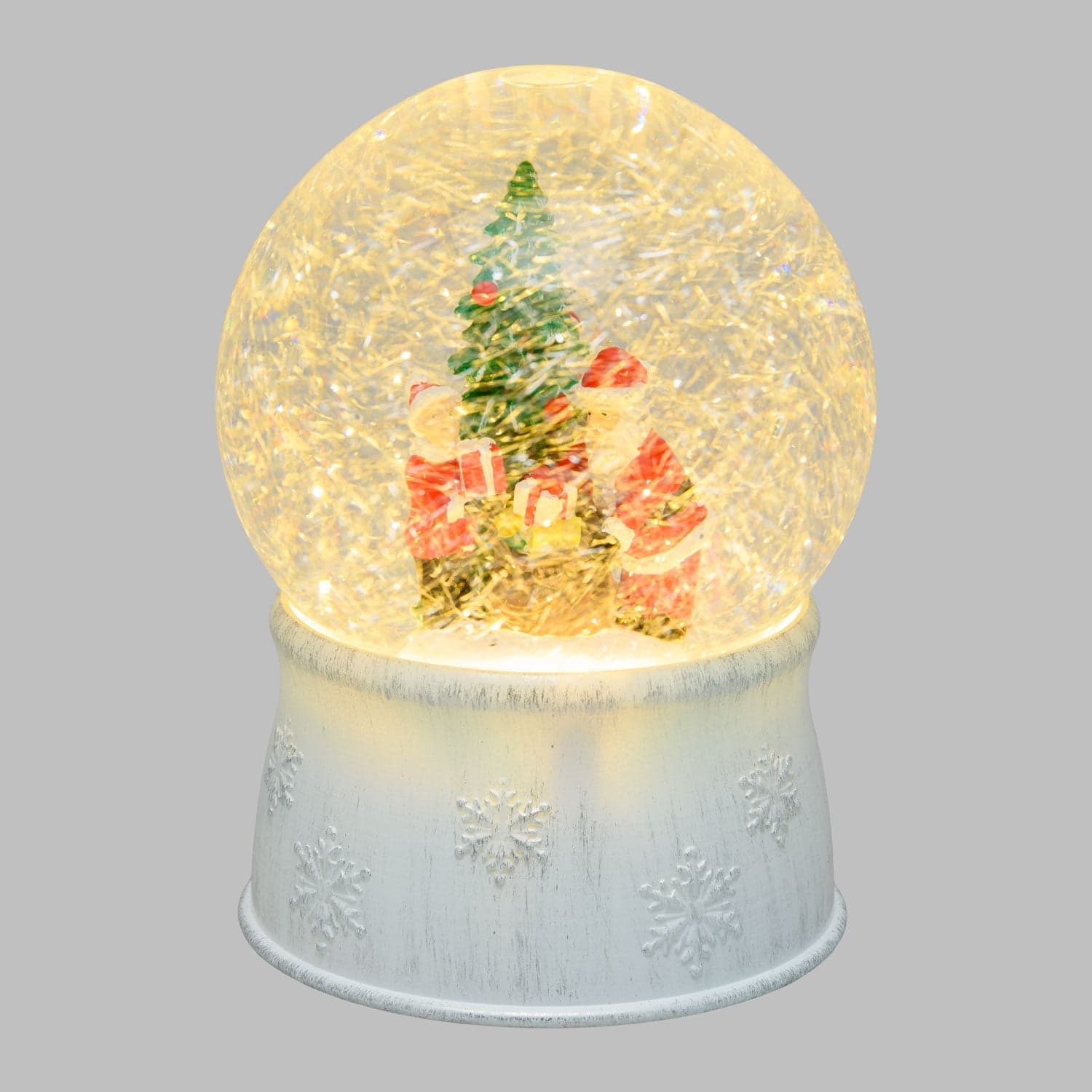 Sfera in vetro palla di neve decorata luminosa con led a luce bianco caldo ø13cm - 7
