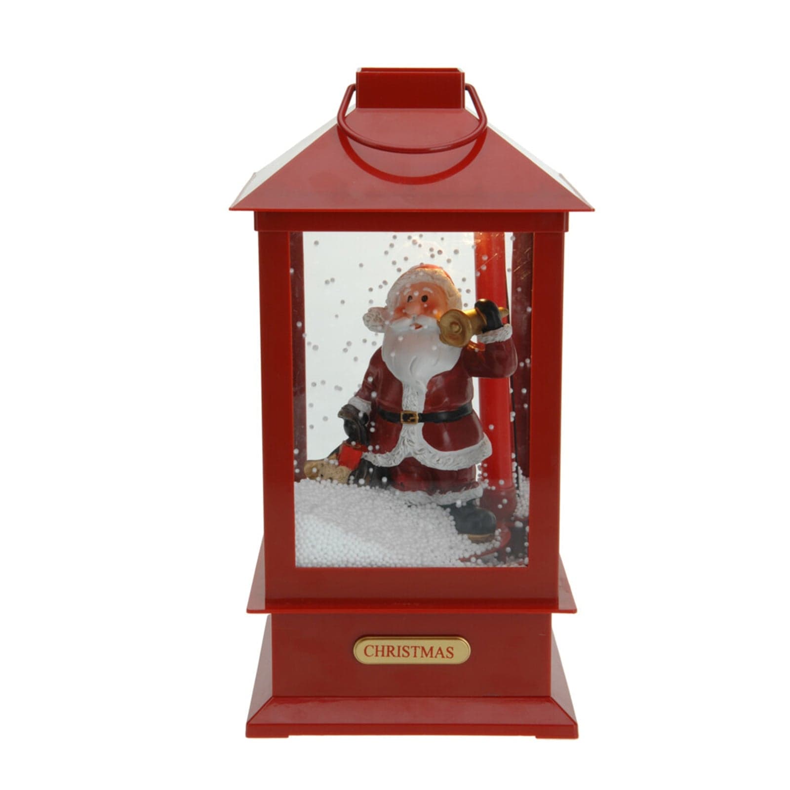 Lanterna in plastica con Suoni e Led per arredo e decorazioni natalizie h 38 cm - 2