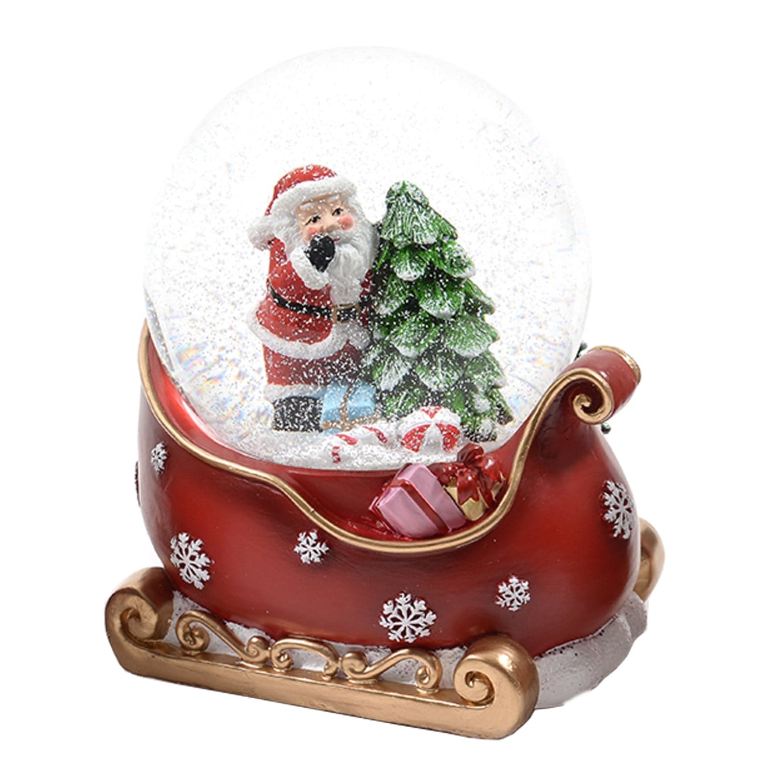 Ampolla con Babbo Natale e albero in vetro decorazione natalizia con carillon - 3