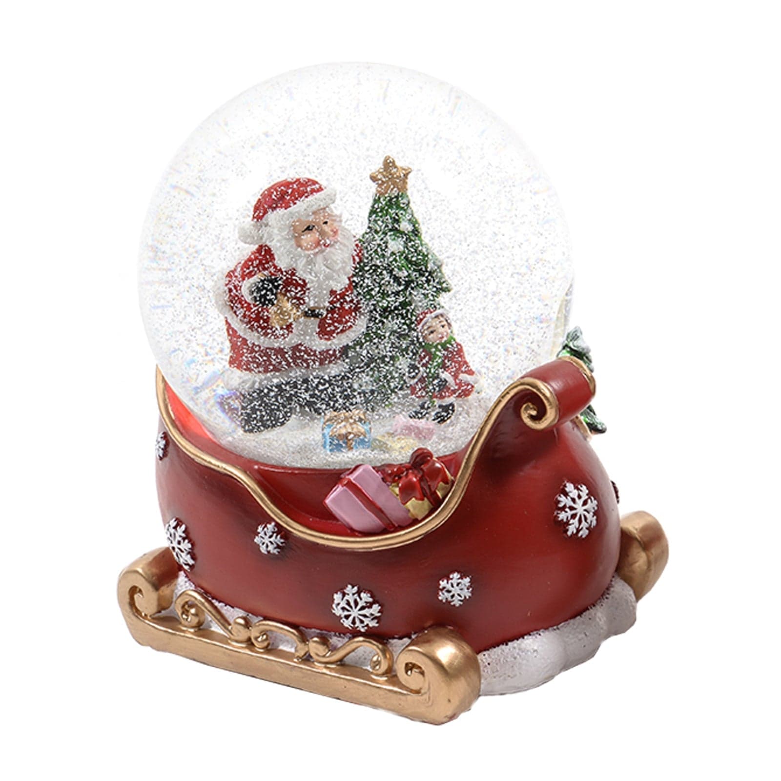 Ampolla con Babbo Natale e albero in vetro decorazione natalizia con carillon - 5