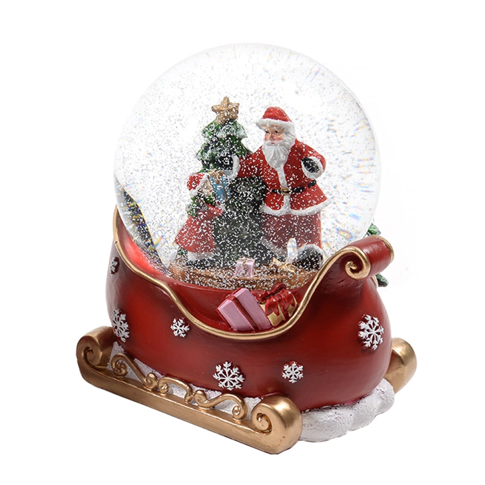 Ampolla con Babbo Natale e albero in vetro decorazione natalizia con carillon - 6