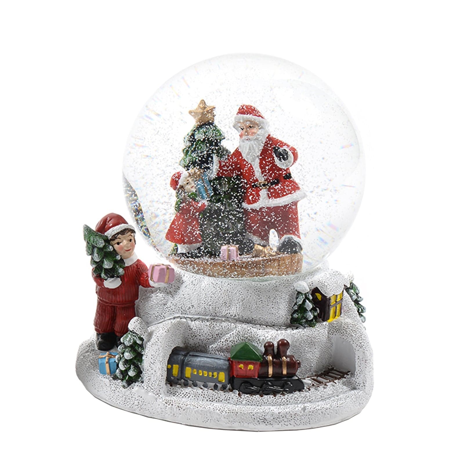 Ampolla con Babbo Natale e albero in vetro decorazione natalizia con carillon - 2