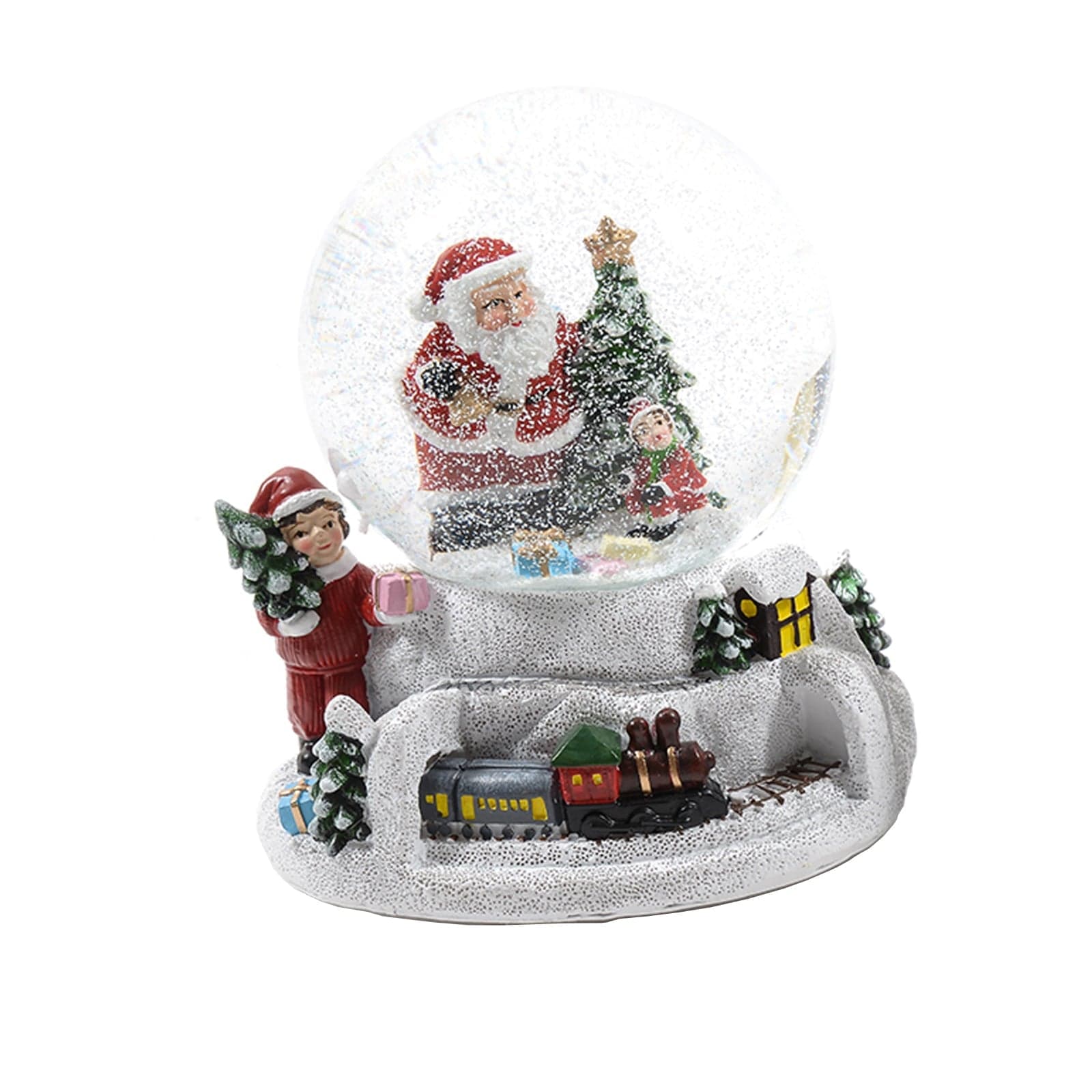 Ampolla con Babbo Natale e albero in vetro decorazione natalizia con carillon - 3