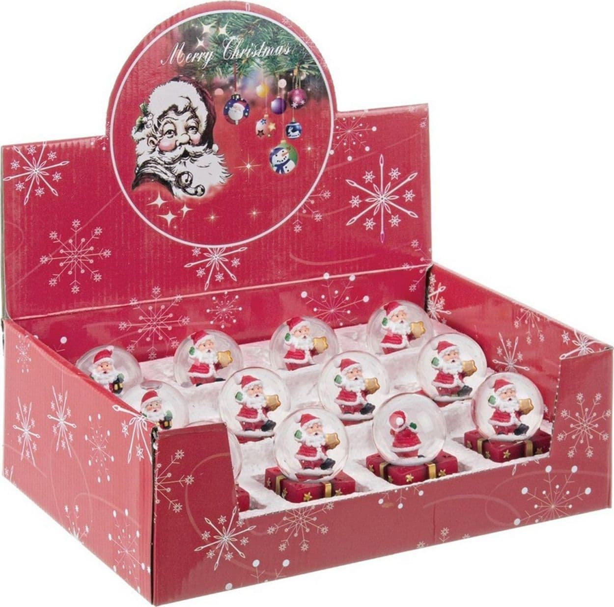 Ampolla Babbo Natale con Stella e led palla di neve in vetro h 7 cm - 2