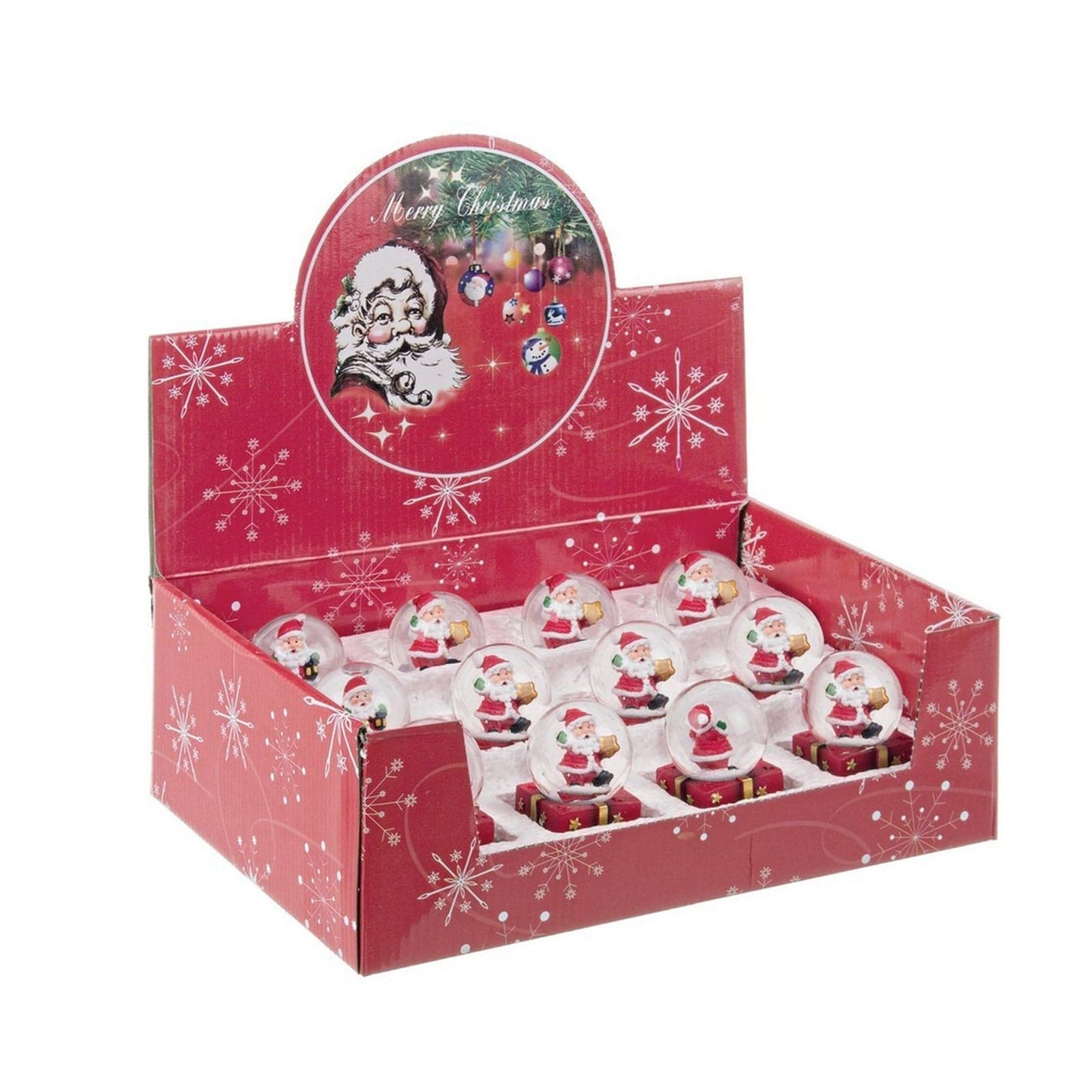 Ampolla Babbo Natale con Stella e led palla di neve in vetro h 7 cm - 2