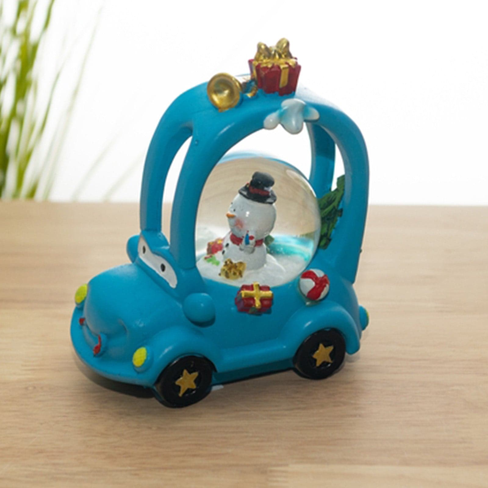 Ampolla con led, palla di neve "Macchina" natalizia h 15 cm idea regalo - 2