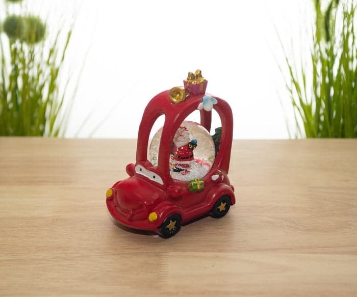Ampolla con led, palla di neve "Macchina" natalizia h 15 cm idea regalo - 5