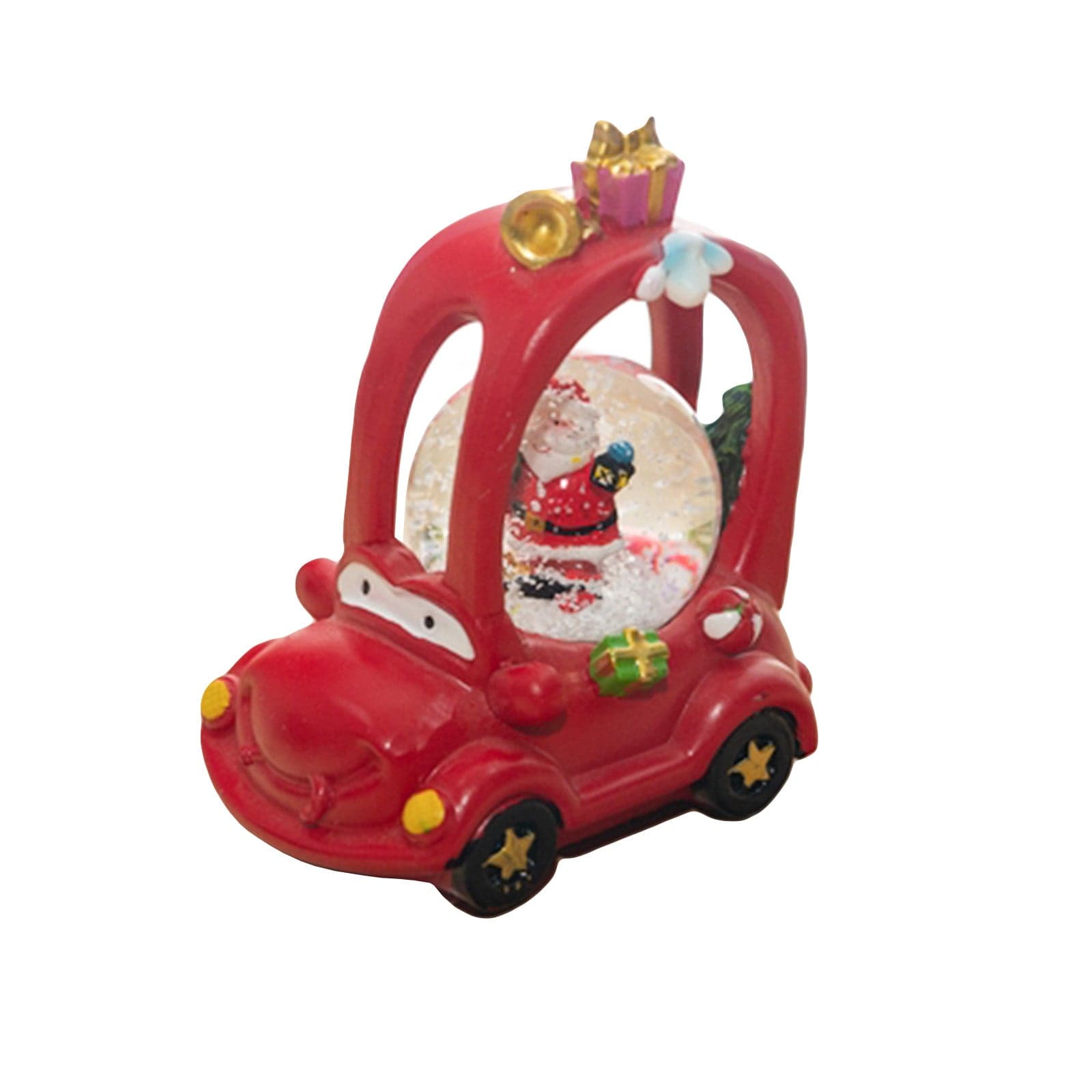 Ampolla con led, palla di neve "Macchina" natalizia h 15 cm idea regalo - 7