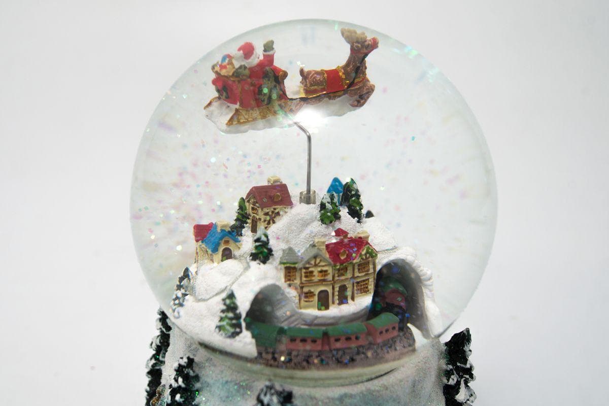 Ampolla con Babbo Natale in vetro decorazione natalizia con carillon - 2