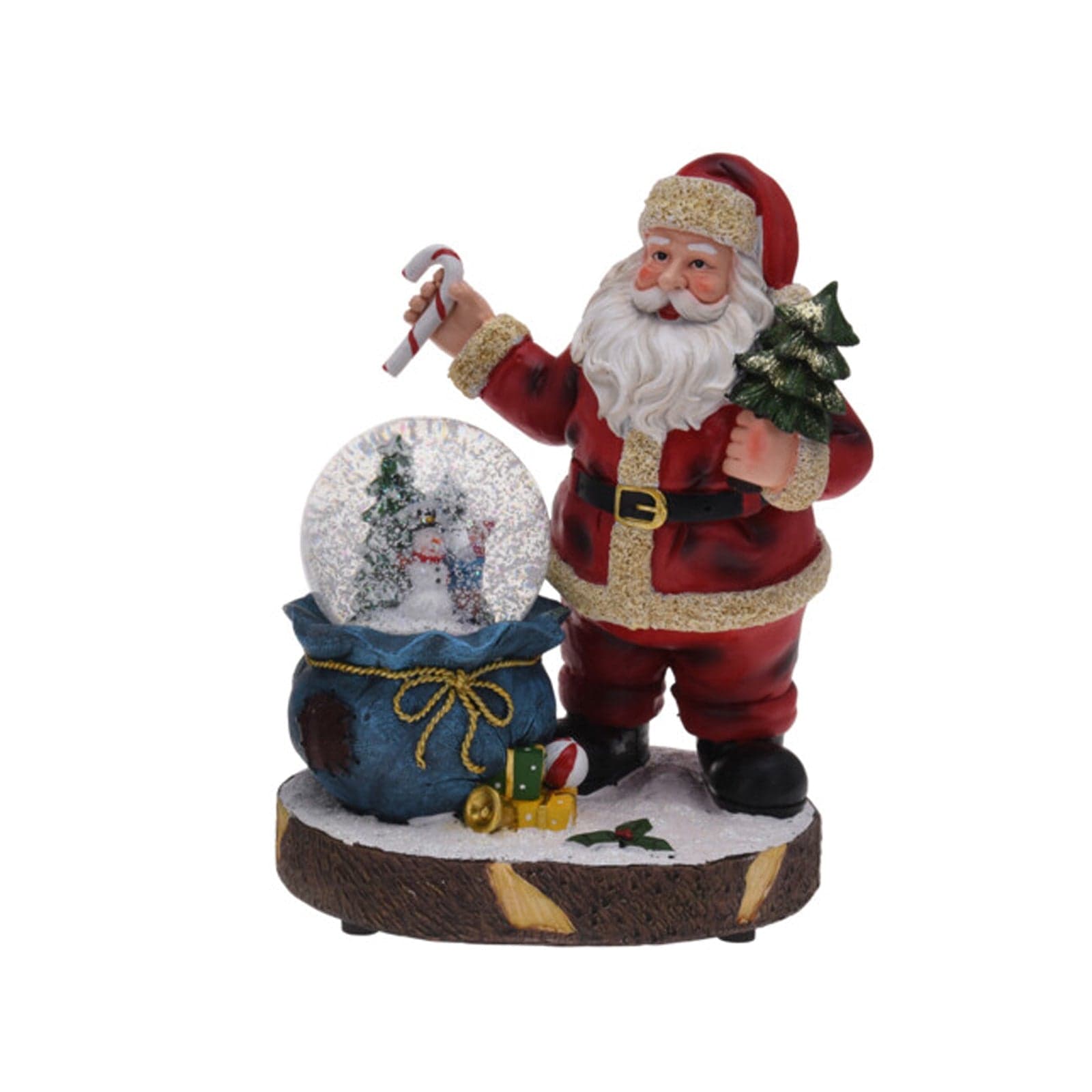 Ampolla con babbo natale, palla di neve natalizia h 30 cm con carillon e Led - 2