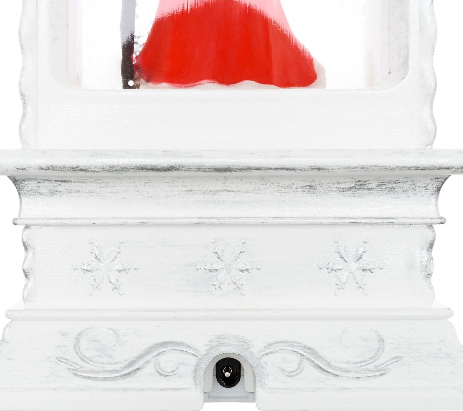 Palla di vetro con neve a forma di Lanterna natalizia con babbo natale a led h 27 cm - 8