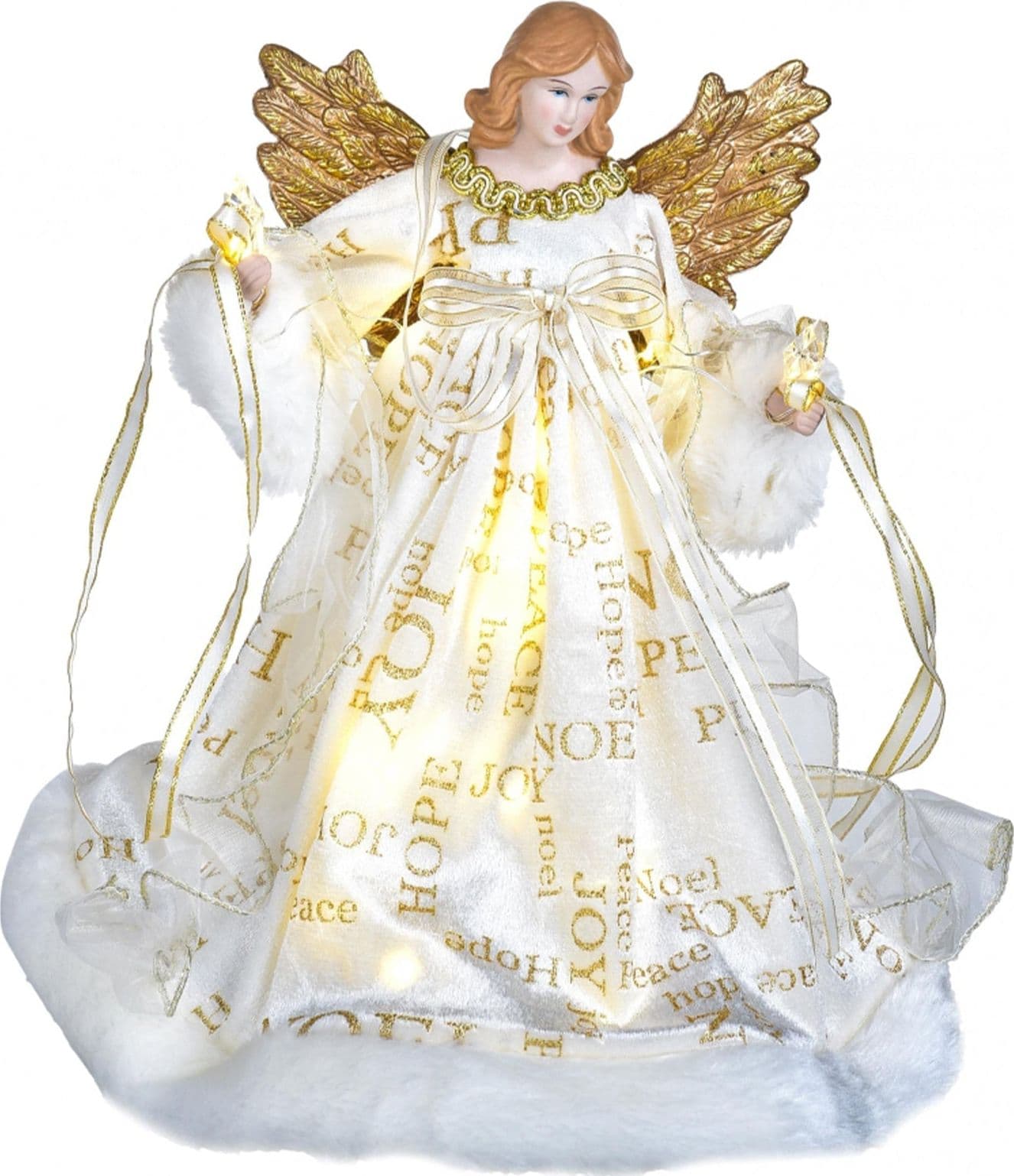 Angelo in resina decorazione natalizia 30,5cm con led statua per presepe - 2