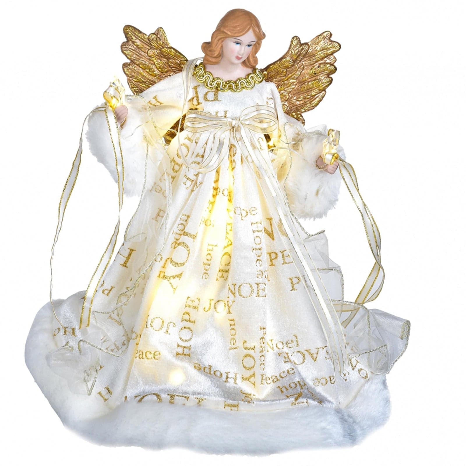 Angelo in resina decorazione natalizia 30,5cm con led statua per presepe - 2