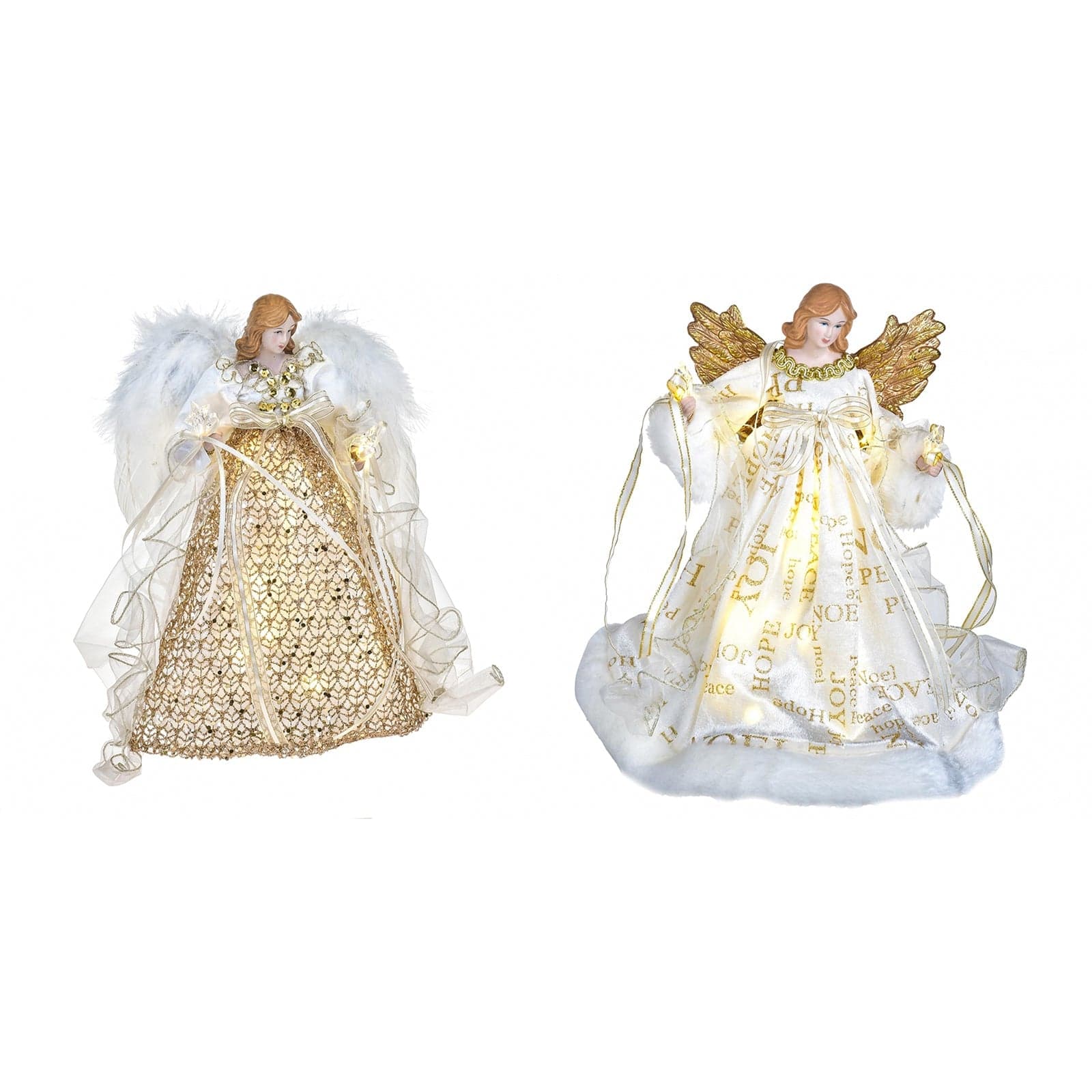 Angelo in resina decorazione natalizia 30,5cm con led statua per presepe - 4