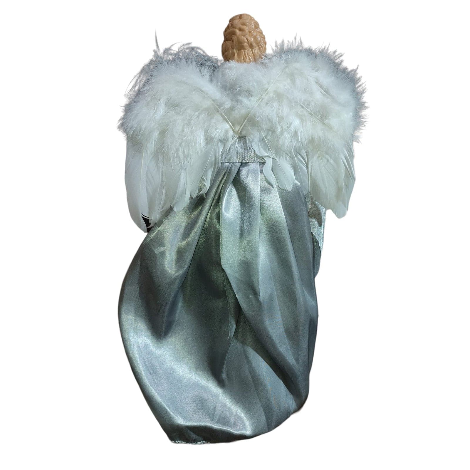 Puntale per albero di natale angelo h 45 cm decorazione natalizia ali piumate - 3