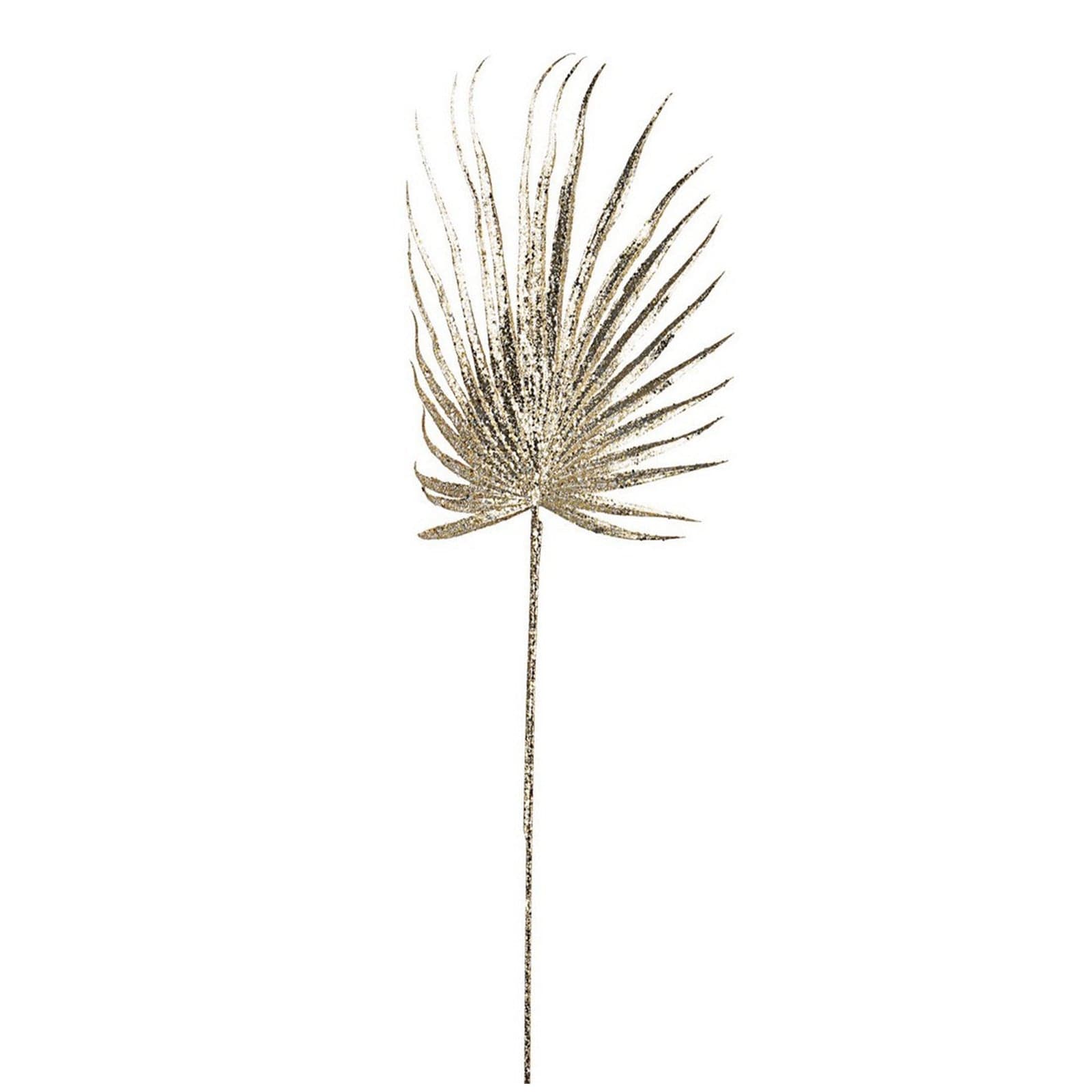 Foglia palma decorativa color Oro con glitter per interni ed esterni h 67 cm