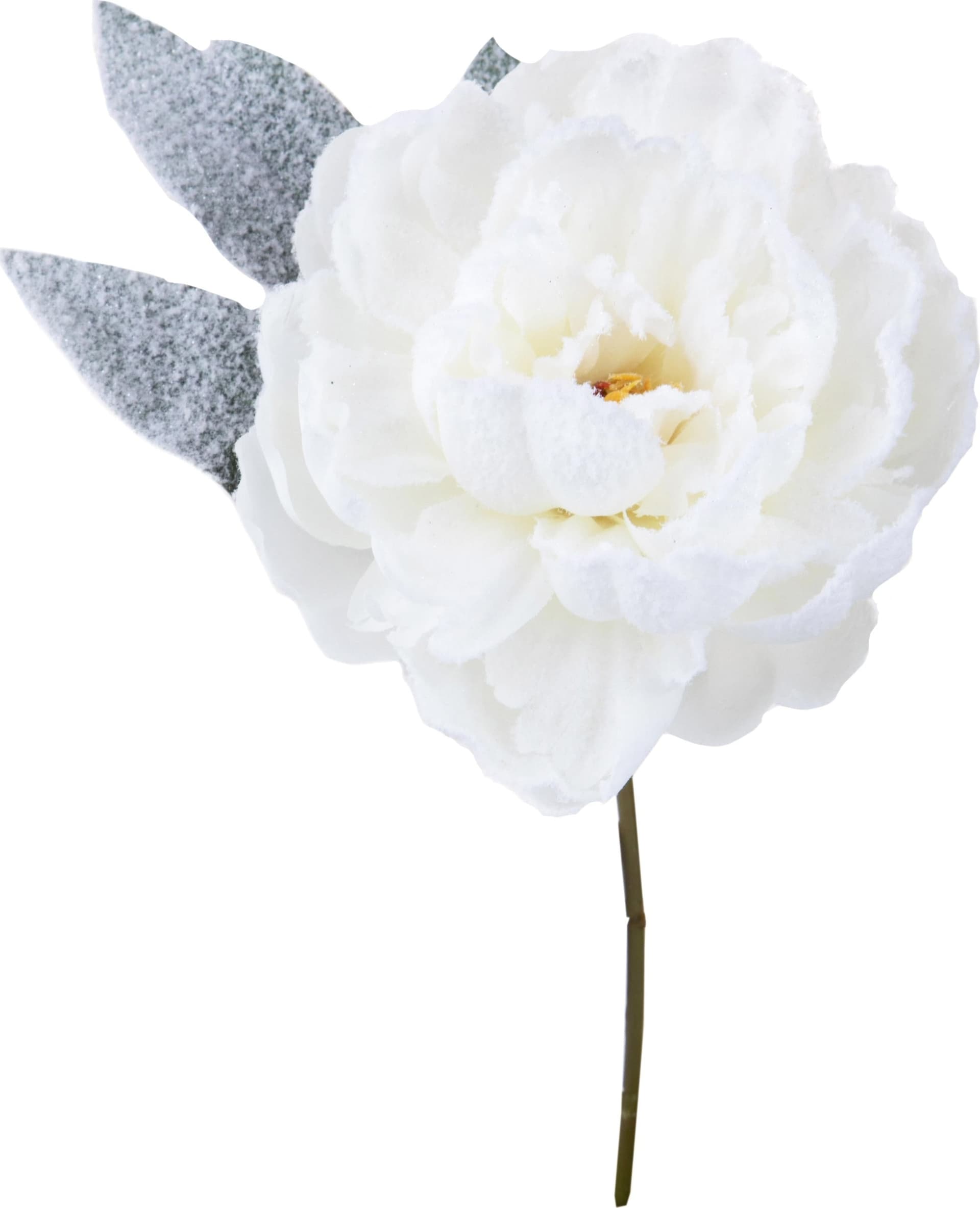 Fiore peonia in tessuto decorazione per albero di Natale h 28 cm - 2
