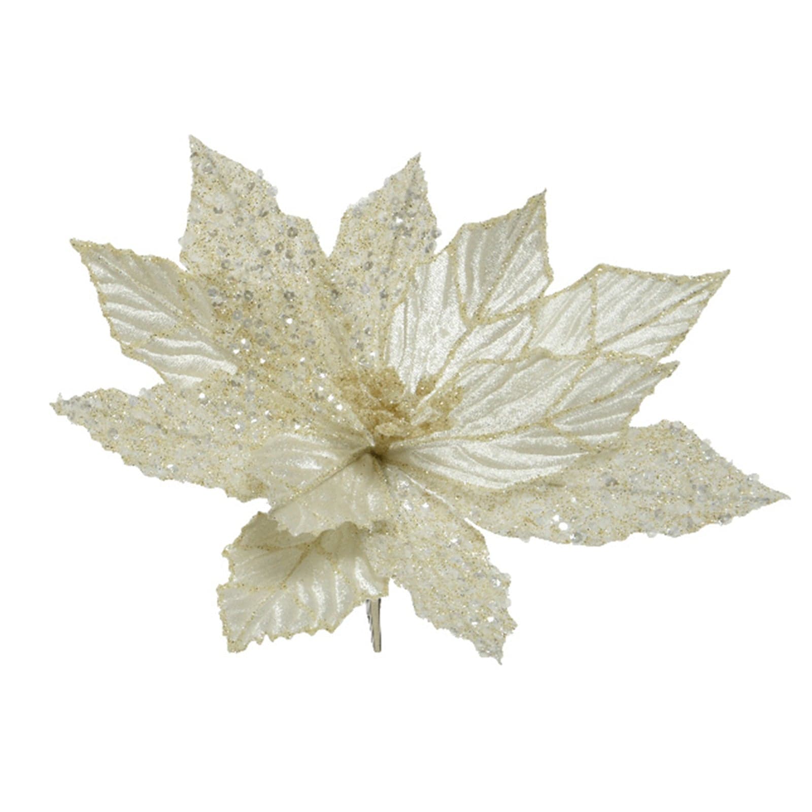 Fiore decorativo in poliestere oro, decorazione da 28 cm - 2