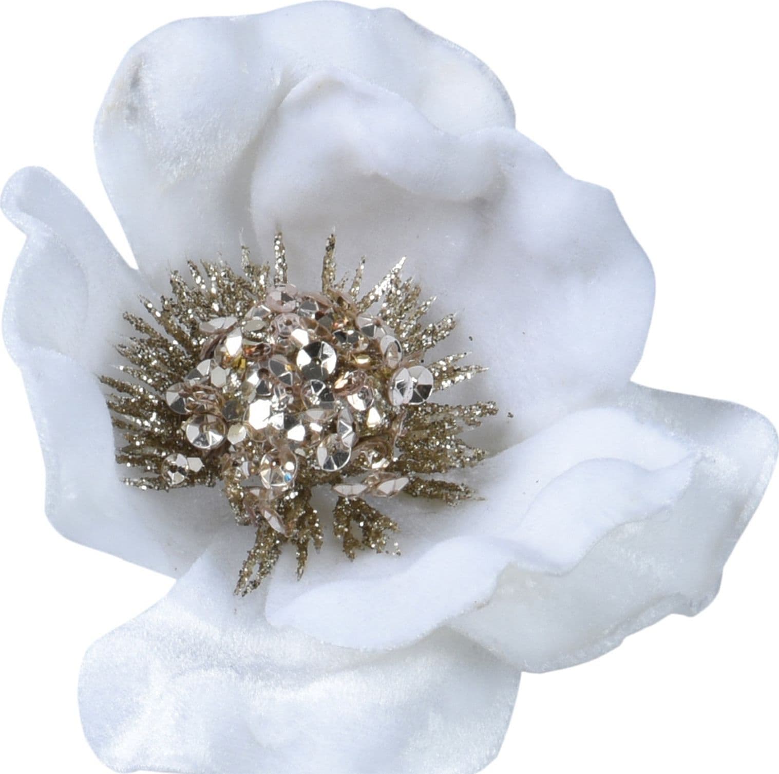 Fiore decorativo in velluto Bianco, decorazione da 56 cm - 2