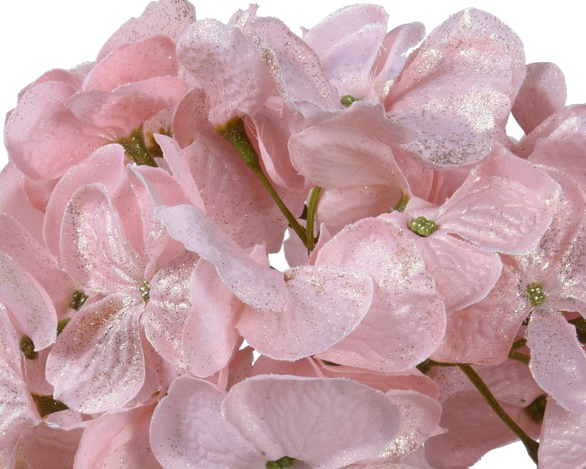Fiore decorativo ortensia in poliestere rosa, decorazione da 45 cm - 2