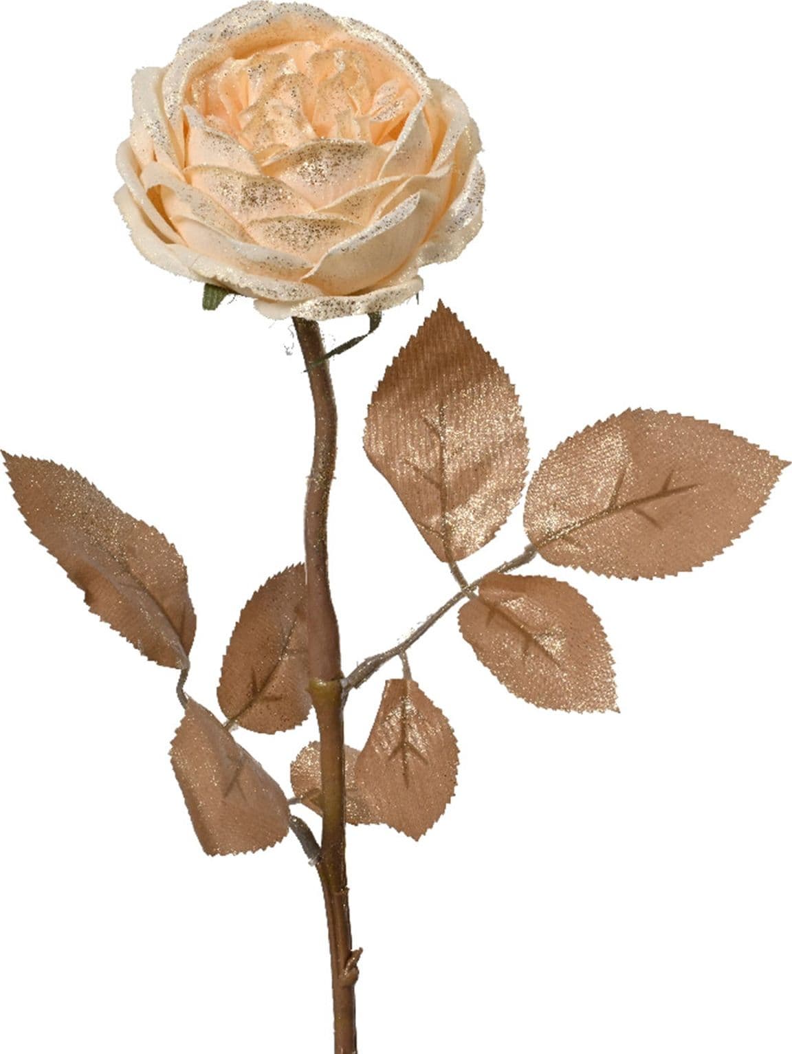 Fiore decorativo rosa in poliestere champagne, decorazione da 57 cm