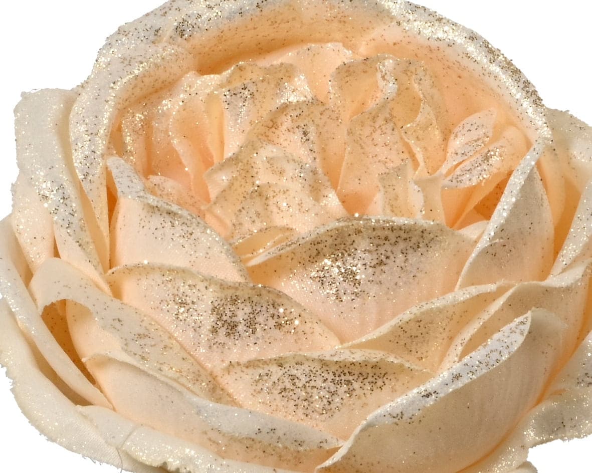 Fiore decorativo rosa in poliestere champagne, decorazione da 57 cm - 2