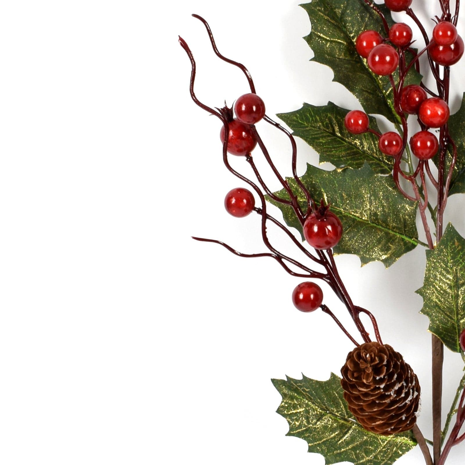 Ramo di Agrifoglio decorazione natalizia per albero di natale h 60 cm - 2