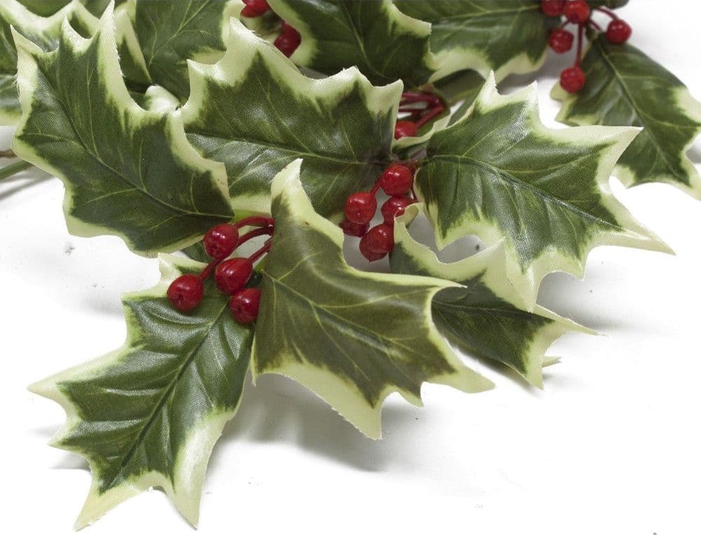 Ramo di Agrifoglio decorazione natalizia per albero di natale h 60 cm - 2
