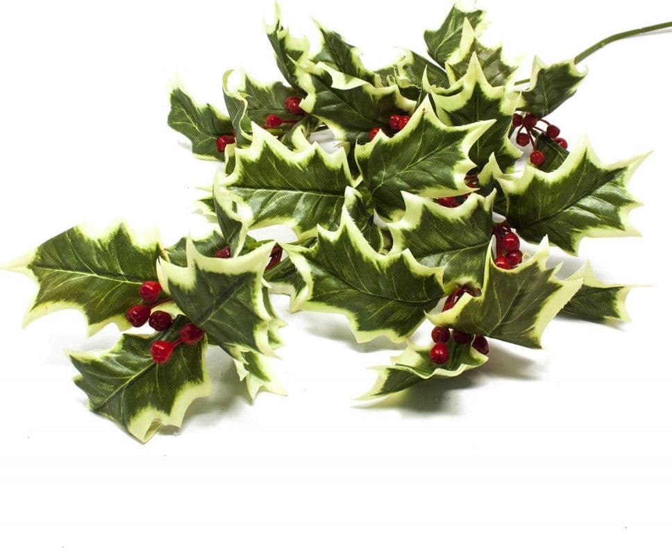 Ramo di Agrifoglio decorazione natalizia per albero di natale h 60 cm - 3