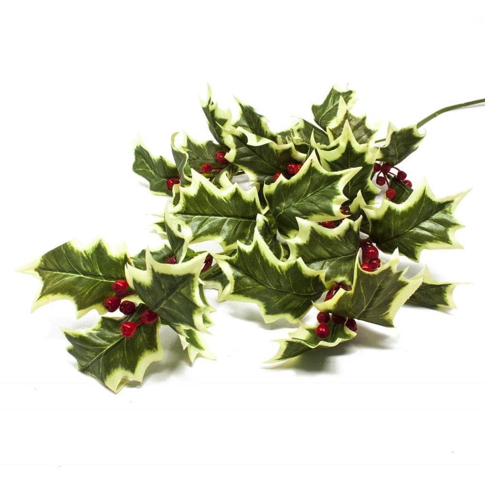 Ramo di Agrifoglio decorazione natalizia per albero di natale h 60 cm - 3
