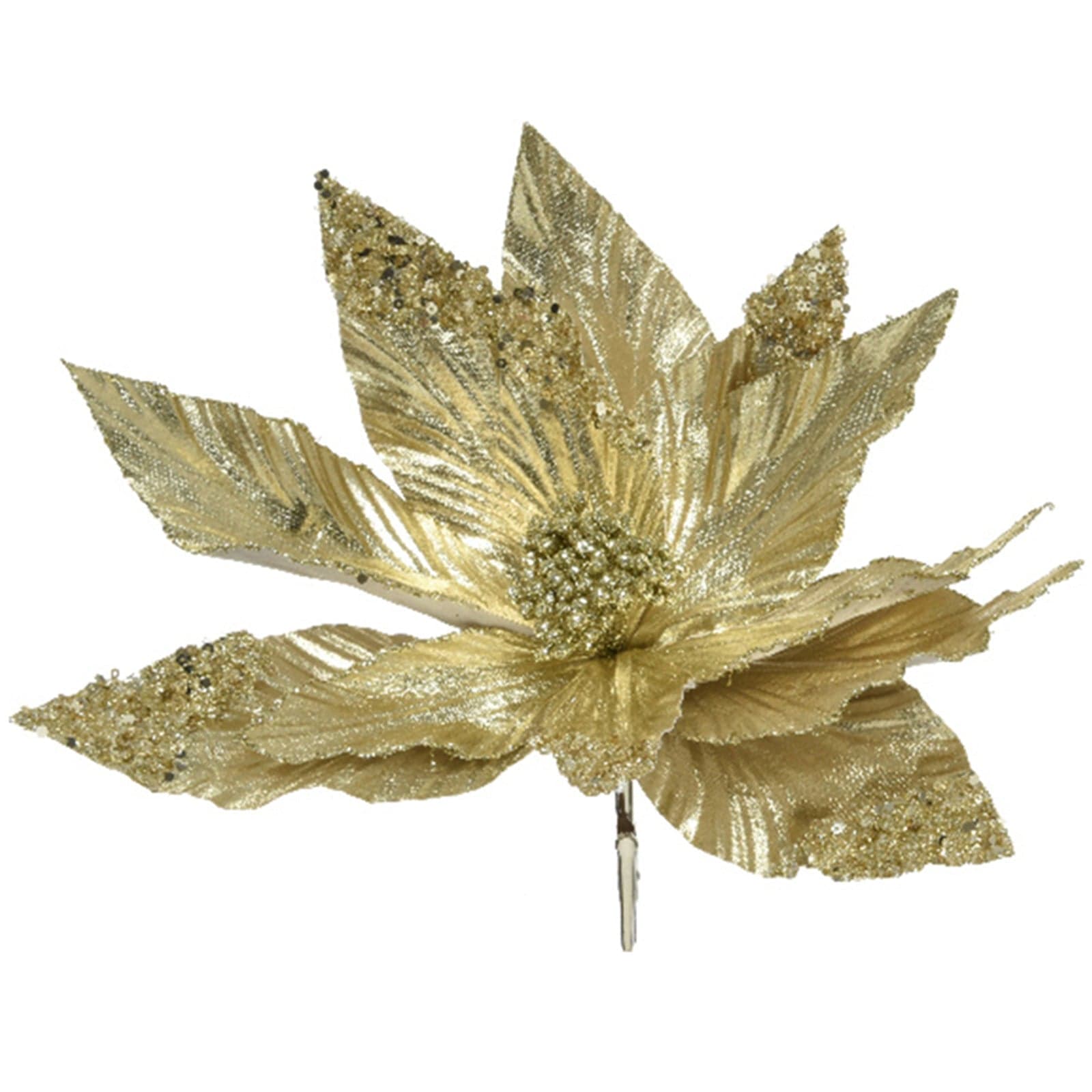 Ramo decorativo Fiore color Oro in poliestere da 30 cm per composizioni floreali