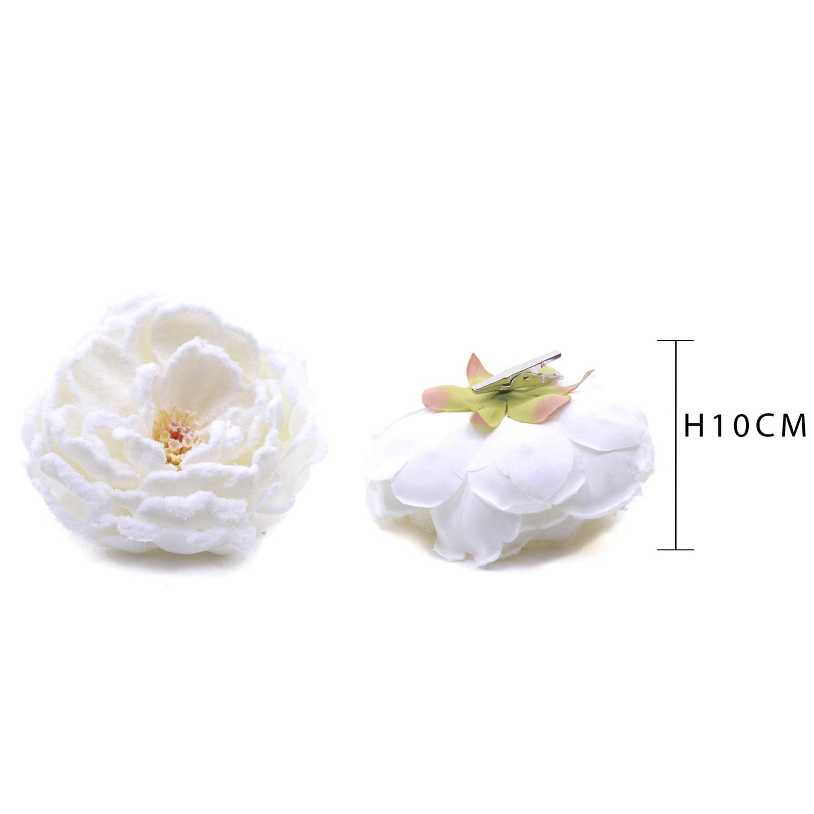 Fiore decorativo Peonia Innevata decorazione natalizia per composizioni floreali da 18 cm - 2