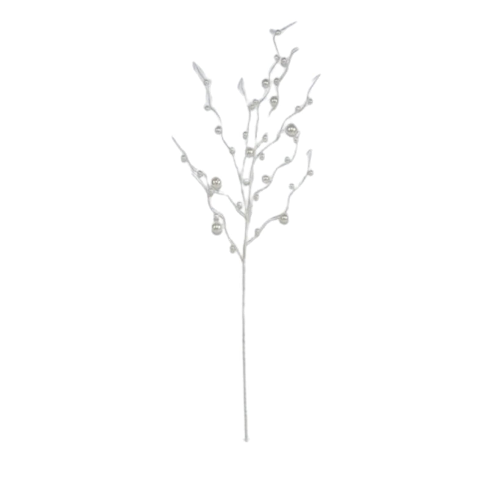 Ramo con Perle Bianche decorazione natalizia per albero di natale h 75 cm - 2