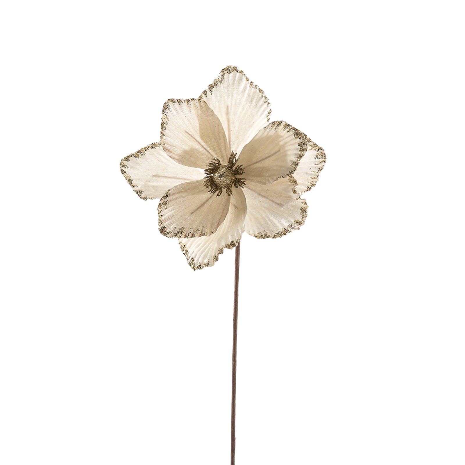 Ramo decorativo natalizio "Magnolia" con petali decorazione per albero h 60 cm - 1