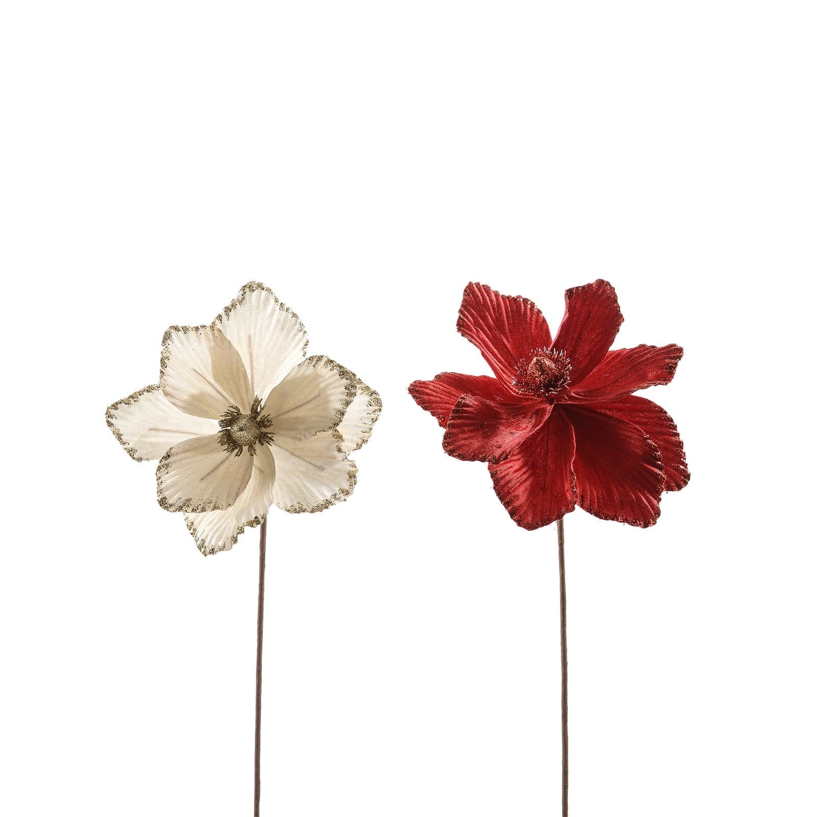 Ramo decorativo natalizio "Magnolia" con petali decorazione per albero h 60 cm - 2