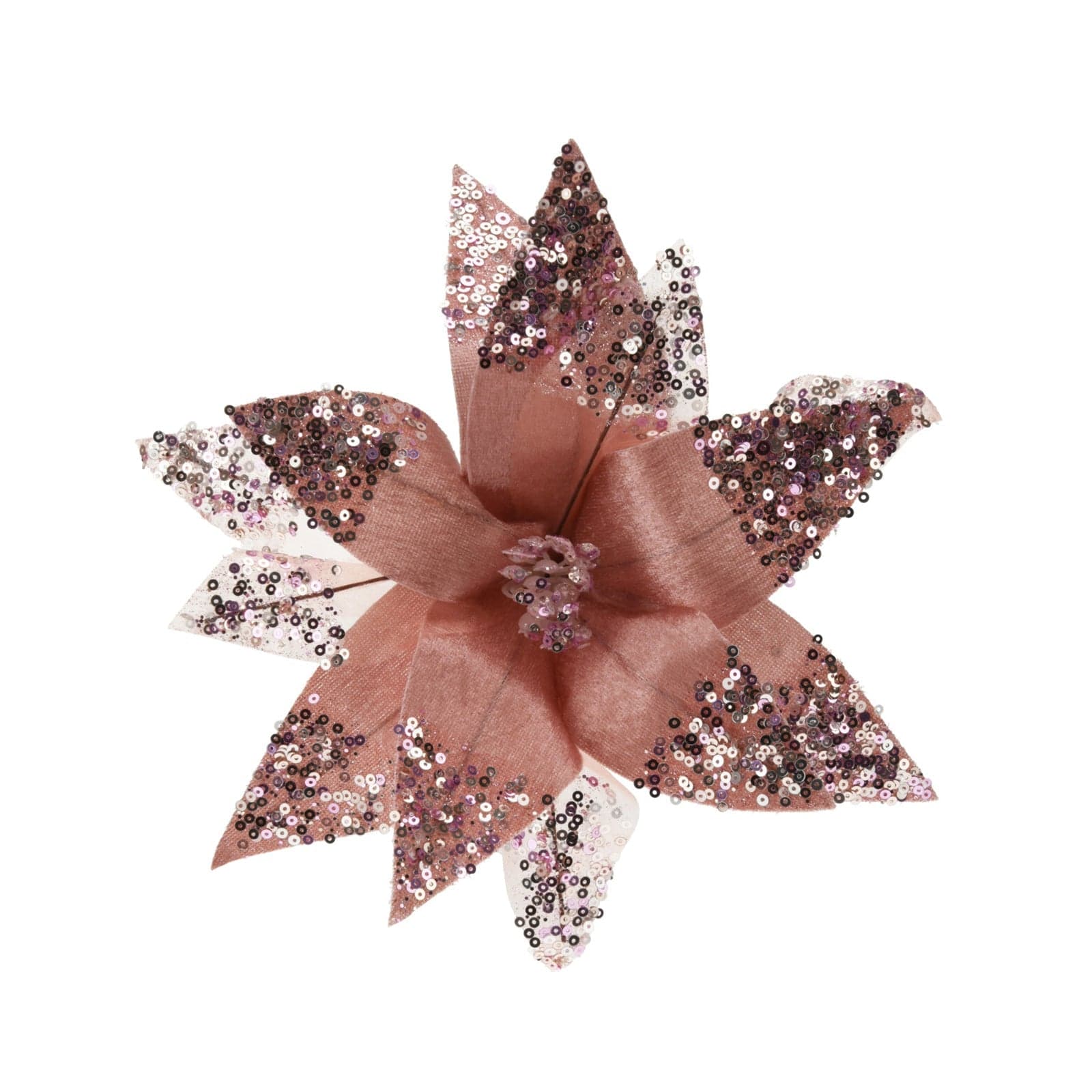 Set 4 Fiori Rosa Scuro "On Clip" in PVC per decorazioni Interne ed Esterne 15 cm