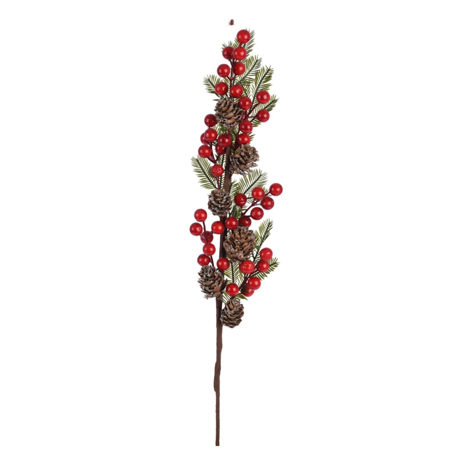 Set 3 Rami con Bacche Rosse per decorazioni Interne ed Esterne h 55 cm - 3