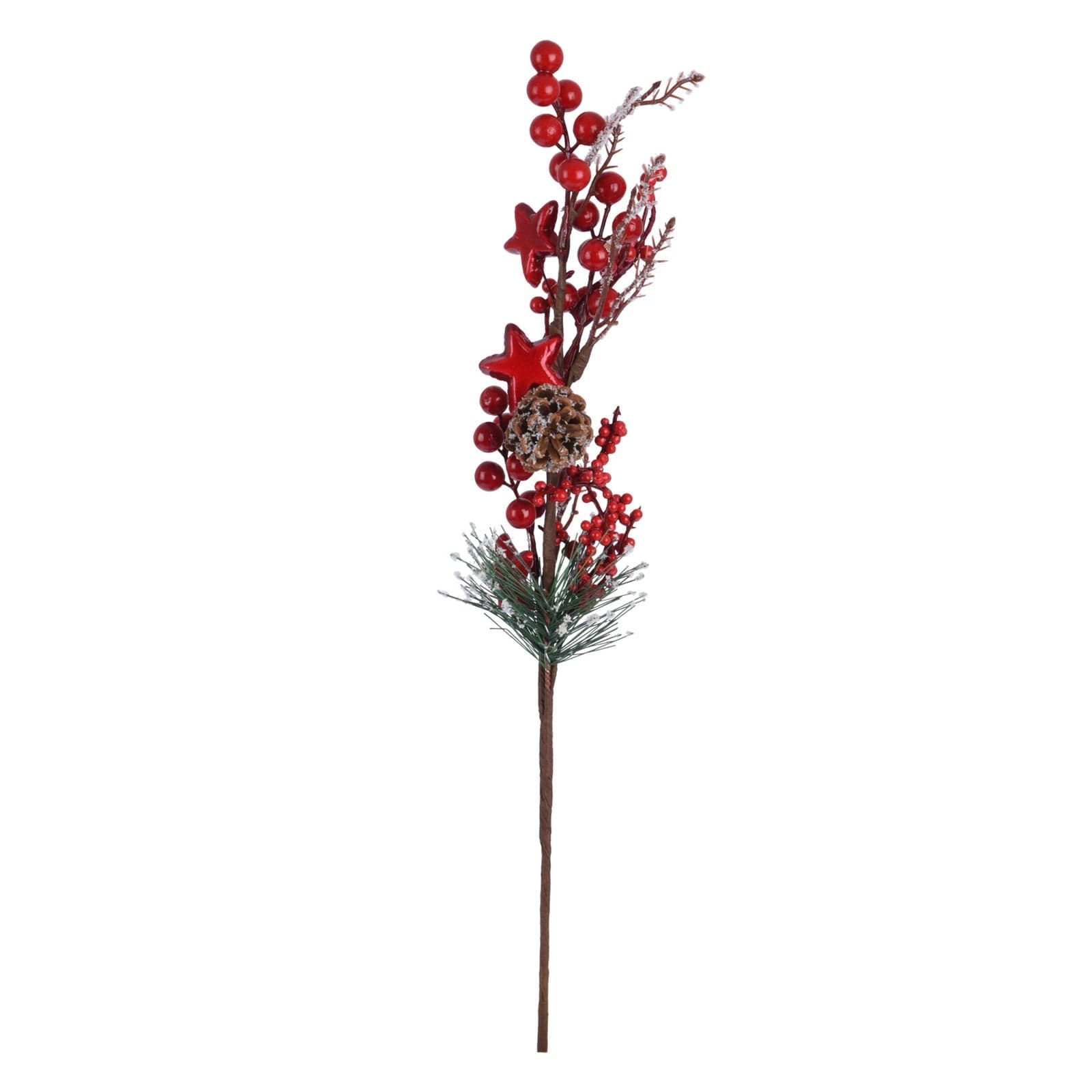 Set 3 Rami con Bacche Rosse per decorazioni Interne ed Esterne h 55 cm - 4
