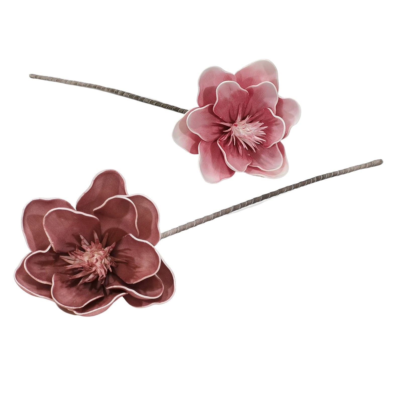 Ramo decorativo natalizio "Fiore Rosa" con petali decorazione per albero - 2
