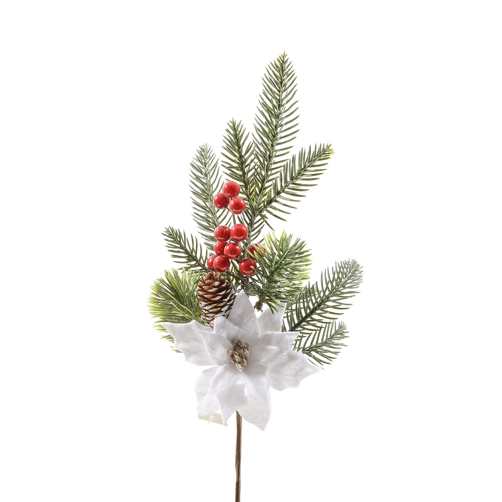 Ramo con bacche e pigne decorazione natalizia per albero di natale h 48 cm - 3
