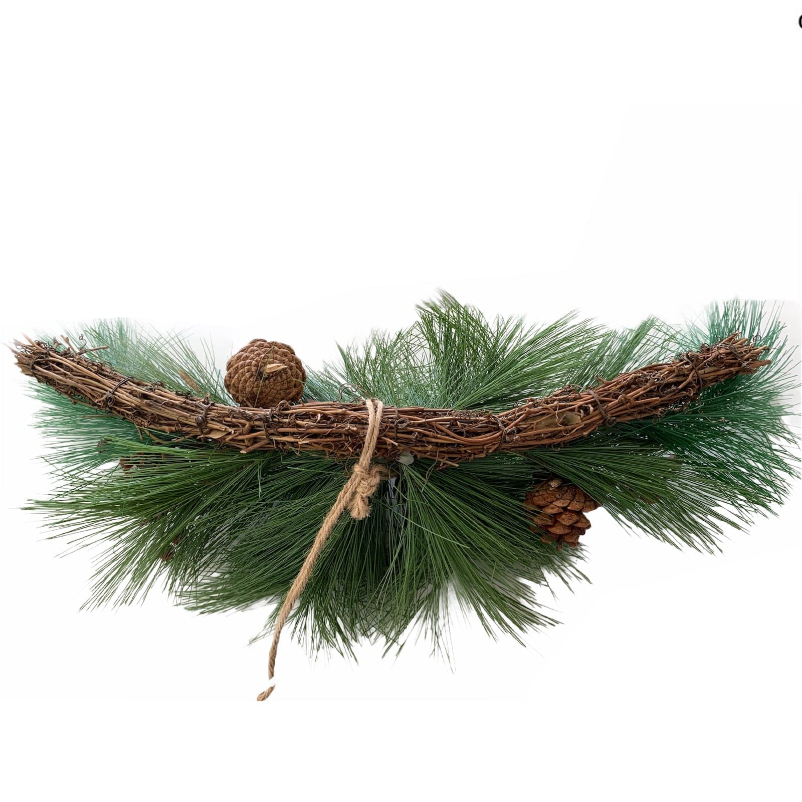 Ramo decorazione natalizia con bacche e pigna per interno h 60 cm - 2