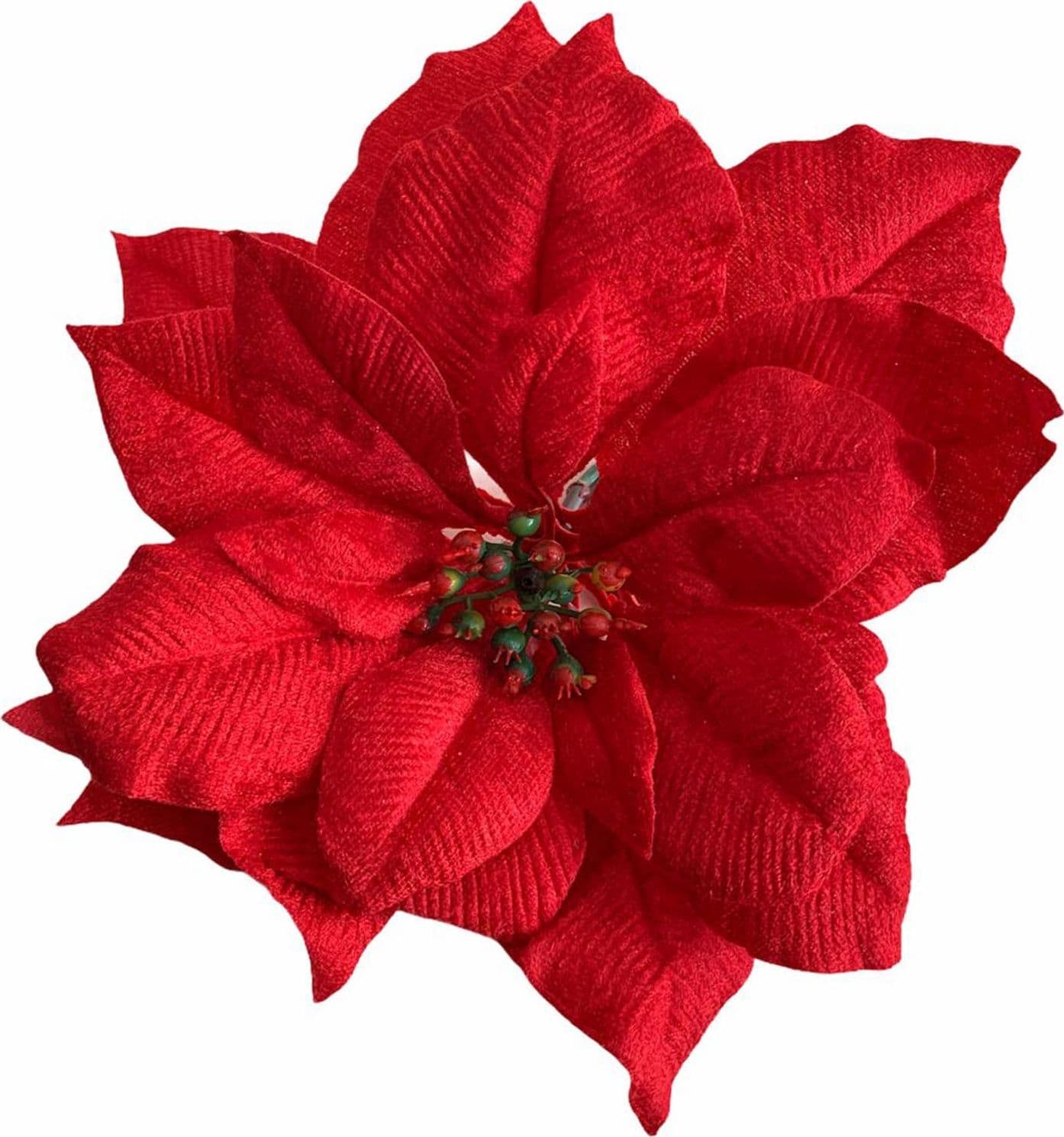 Spillone Poinsettia chiudi pacco h 23 cm per Alberi e Ghirlande natalizie - 2