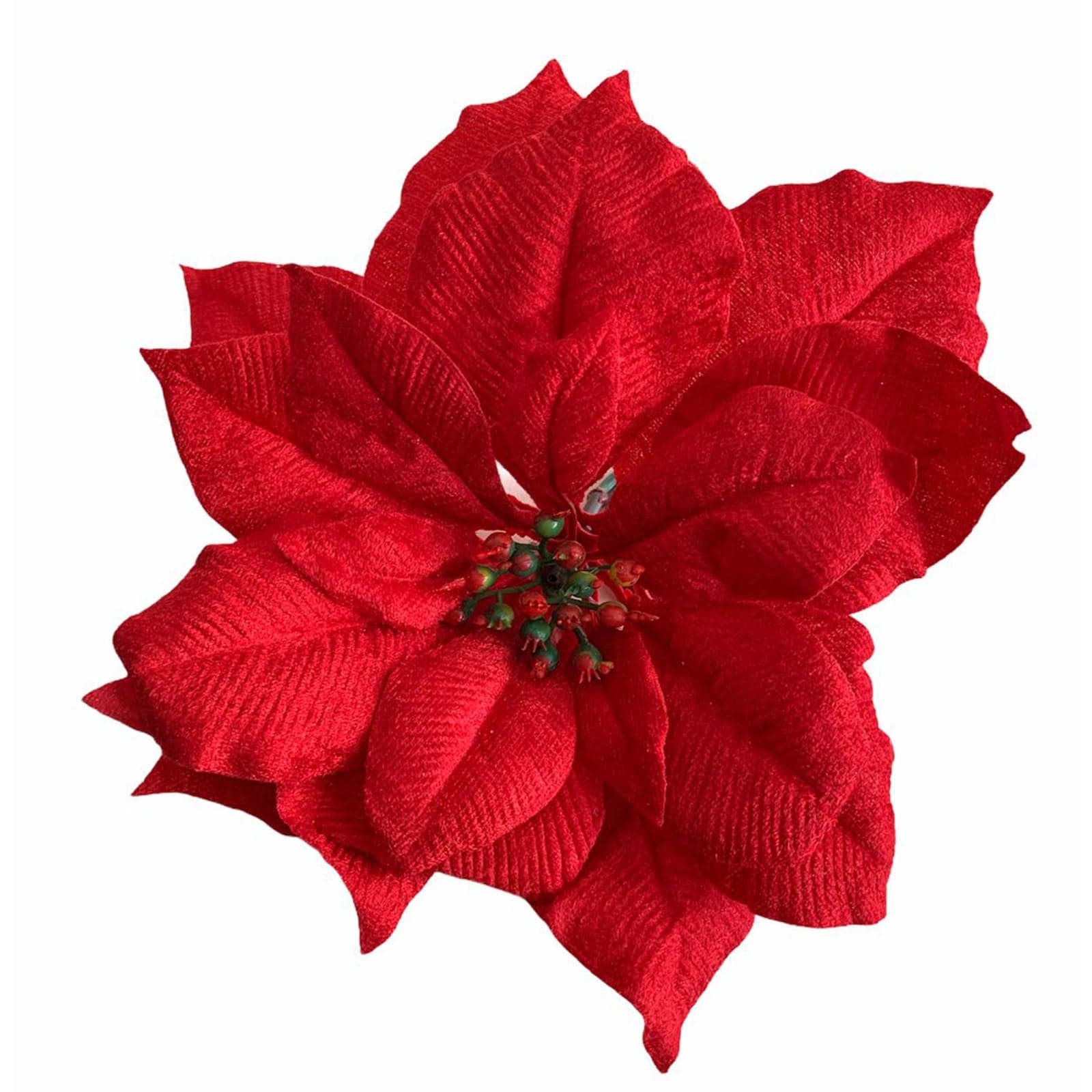 Spillone Poinsettia chiudi pacco h 23 cm per Alberi e Ghirlande natalizie - 2