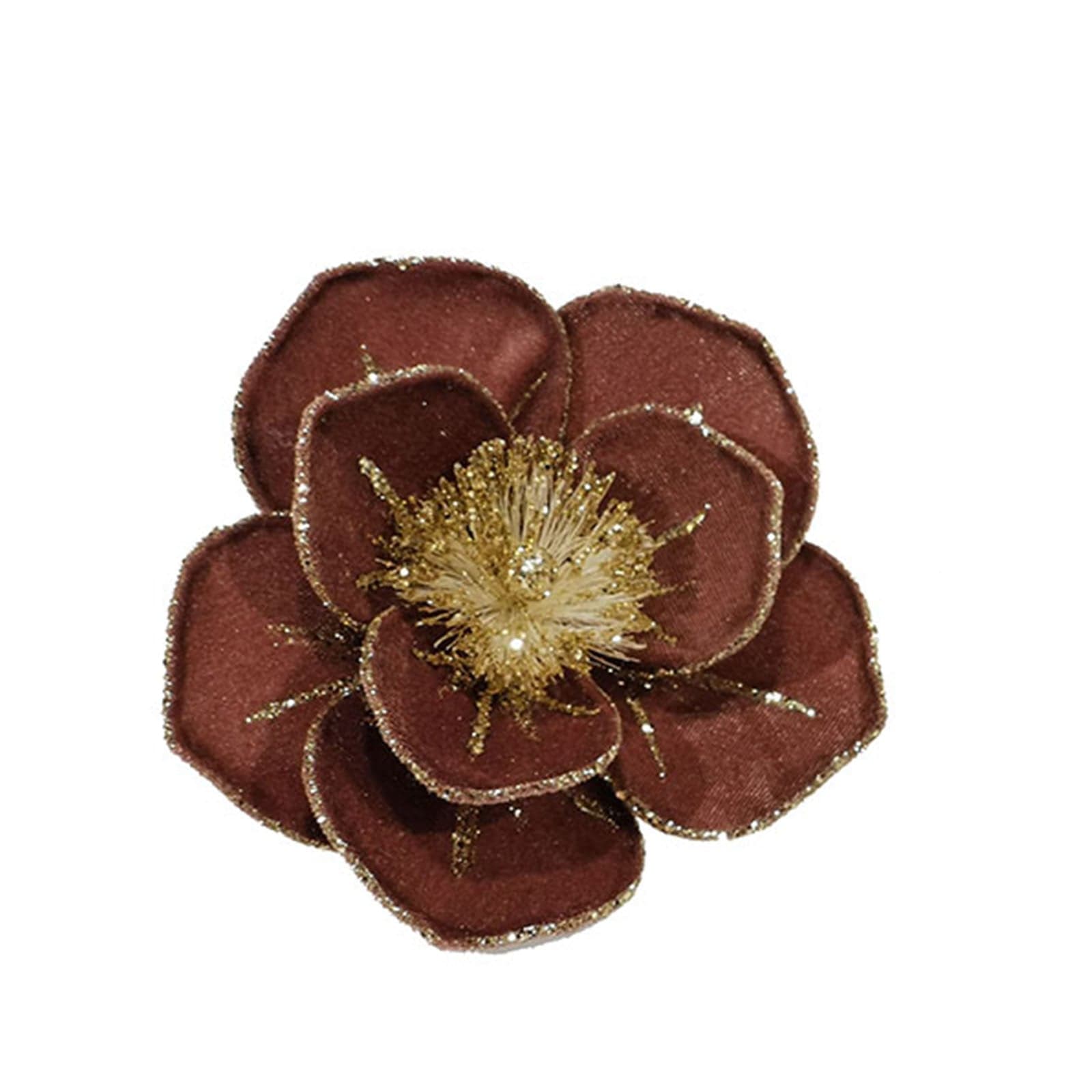 Fiore e stella in tessuto decorazione per albero di Natale con clip - 2