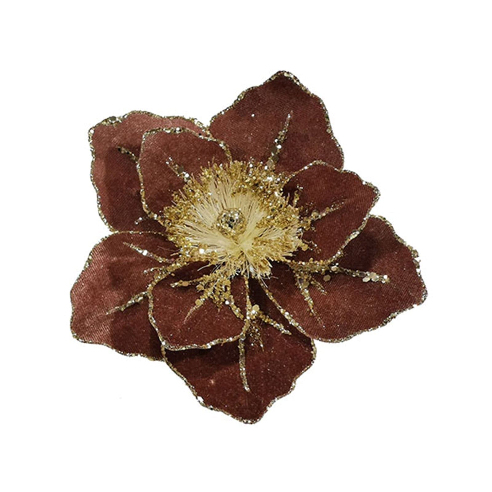 Fiore e stella in tessuto decorazione per albero di Natale con clip - 3