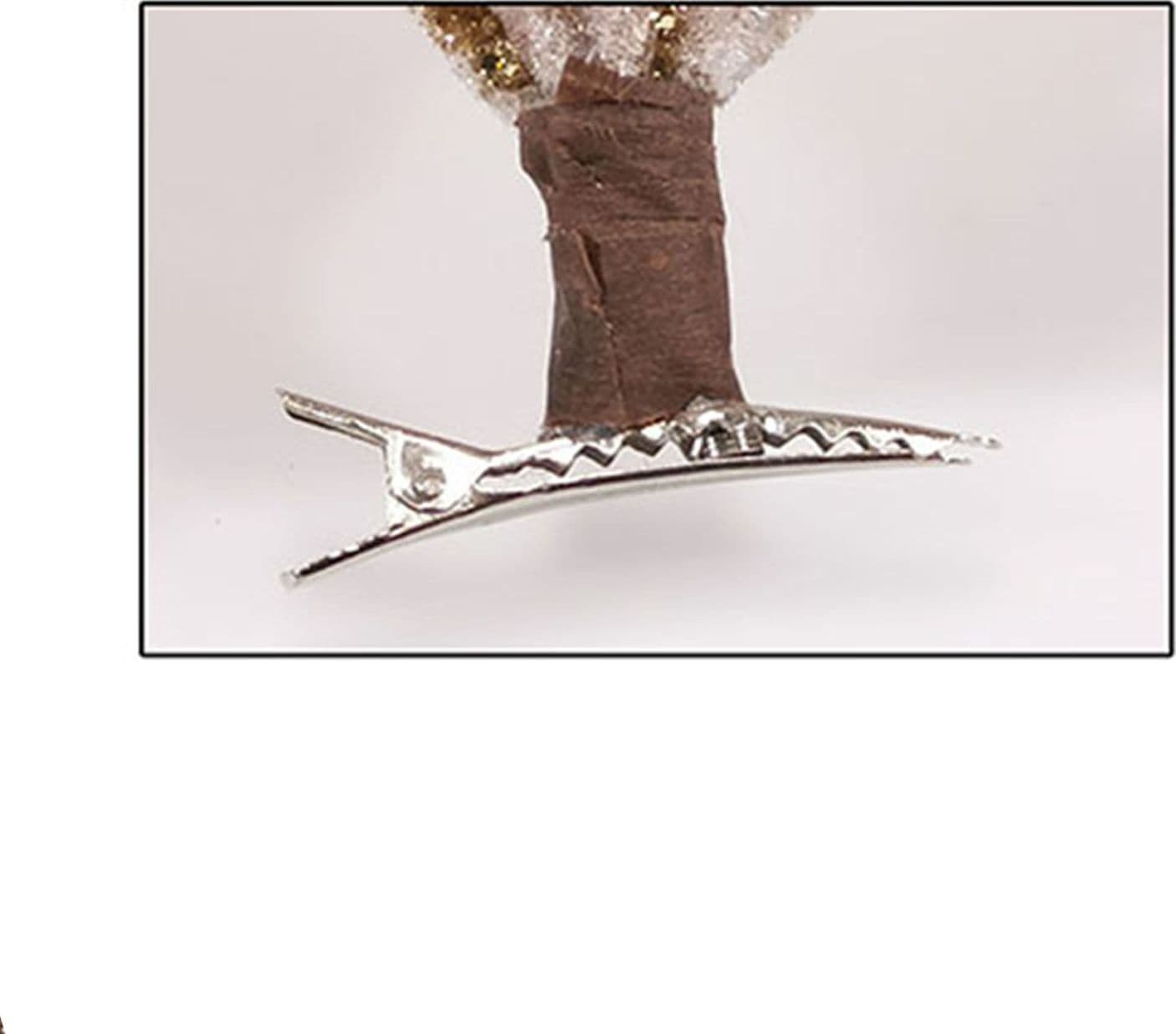 Fiore e stella in tessuto decorazione per albero di Natale con clip - 4